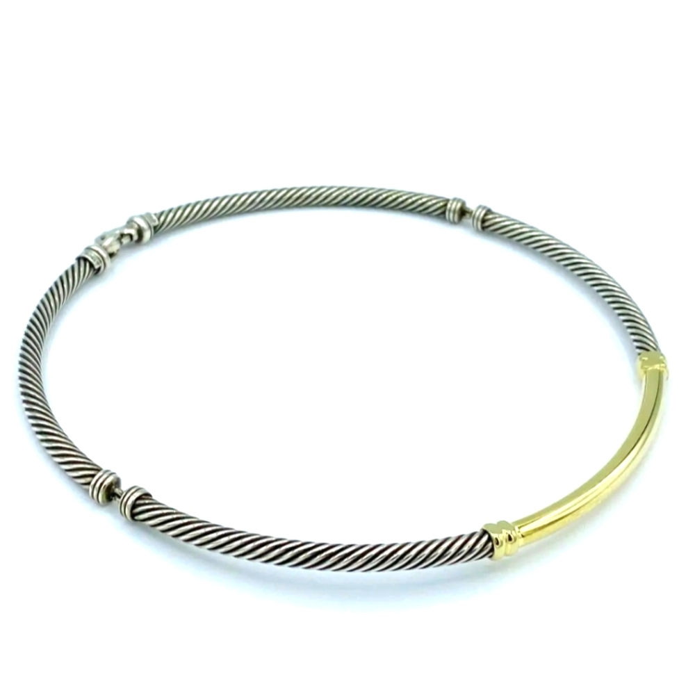 David Yurman Sterling Silver & Gold Choker